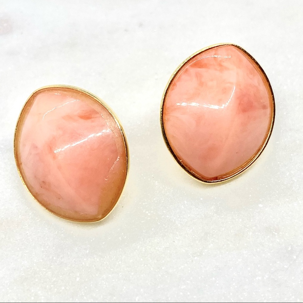 Vintage coral stone earrings for pierced ears